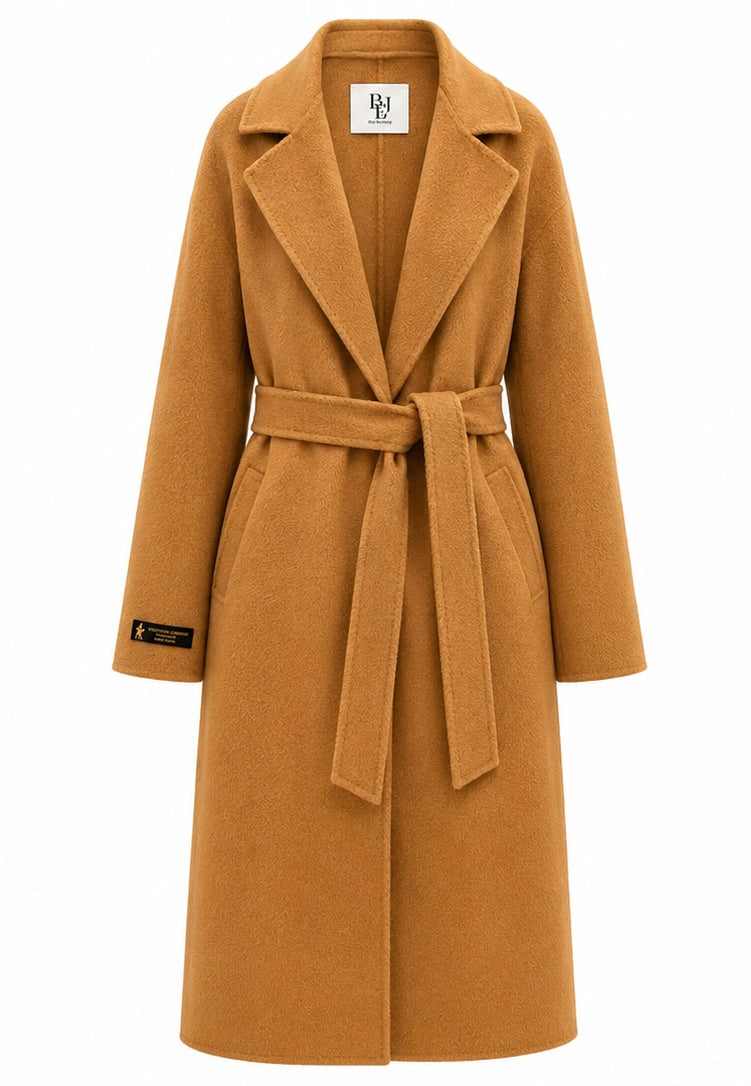 %100 CASHMERE HAND-SNITCHED COAT CAMEL