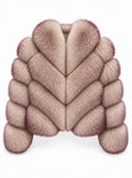 FOX FUR W SUEDE LEATHER BEIGE-BURGENDY