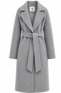 %100 CASHMERE HAND-SNITCHED COAT GREY