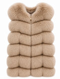 FOX VEST W SUEDE LEATHER CAMEL