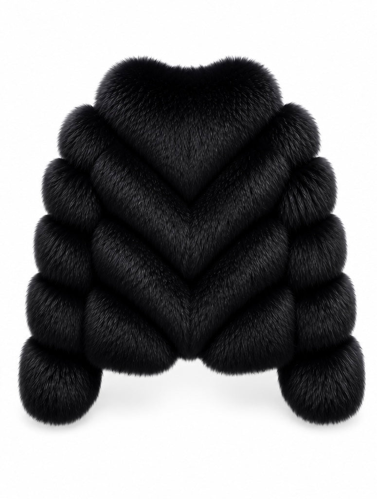 FOX FUR W SUEDE LEATHER BLACK
