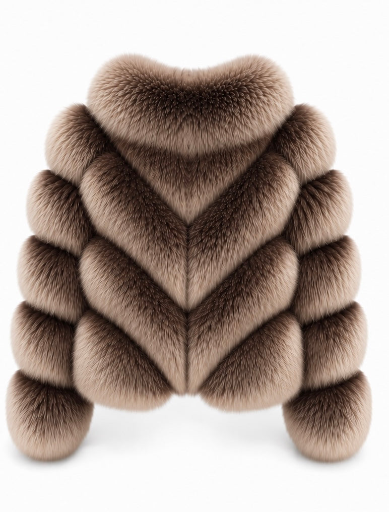 FOX FUR W SUEDE LEATHER BROWN-BEIGE