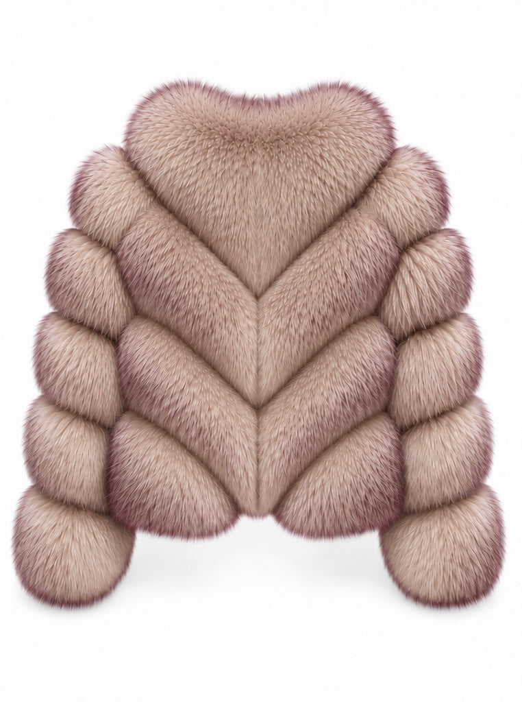 FOX FUR W SUEDE LEATHER BEIGE-BURGENDY