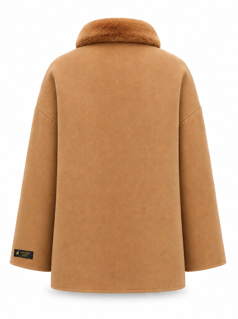 %100 CASHMERE COAT W RUBBIT CAMEL