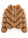 FOX FUR W SUEDE LEATHER CAMEL