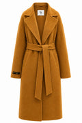 %100 CASHMERE HAND-SNITCHED COAT MUSTARD