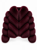 FOX FUR W SUEDE LEATHER BURGENDY