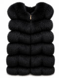 FOX VEST W SUEDE LEATHER BLACK