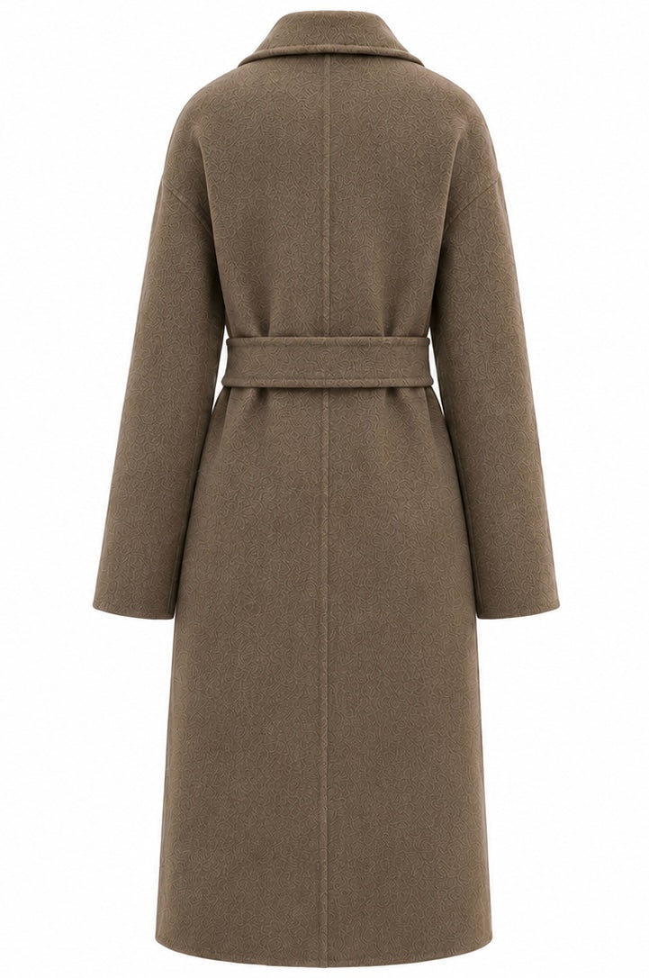 %100 CASHMERE HAND-SNITCHED COAT BROWN