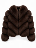 FOX FUR W SUEDE LEATHER DARK-BROWN
