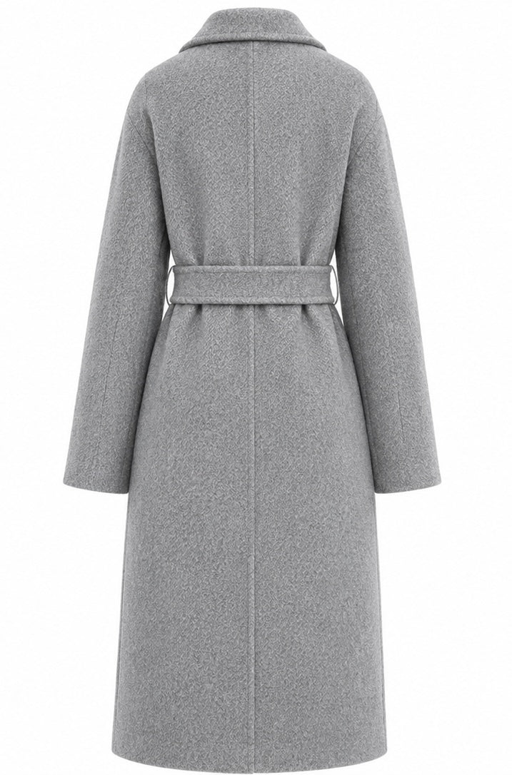 %100 CASHMERE HAND-SNITCHED COAT GREY