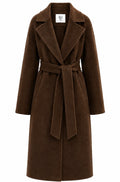 %100 CASHMERE HAND-SNITCHED COAT DARK-BROWN