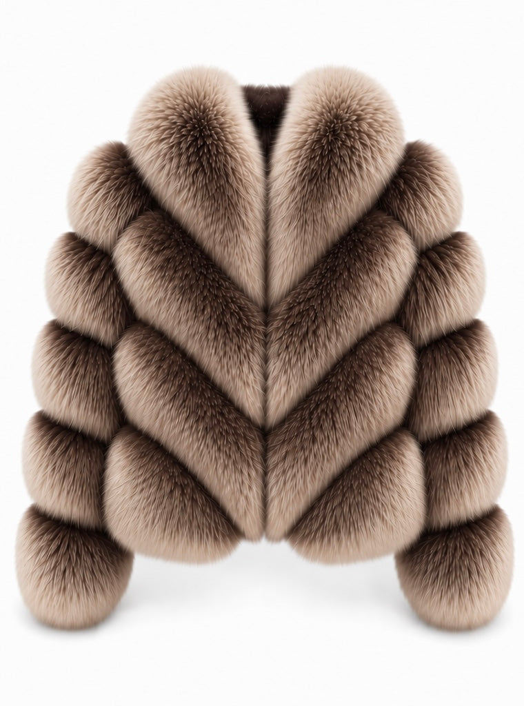 FOX FUR W SUEDE LEATHER BROWN-BEIGE
