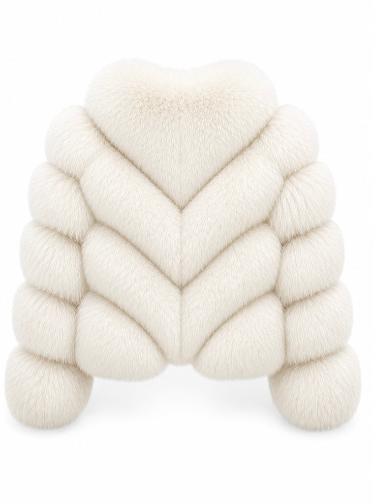 FOX FUR W SUEDE LEATHER WHITE