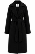 %100 CASHMERE HAND-SNITCHED COAT BLACK